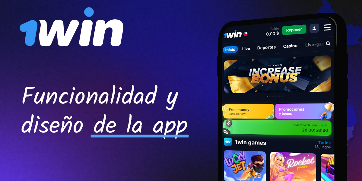 Funcionalidad y diseño de la aplicación de 1Win